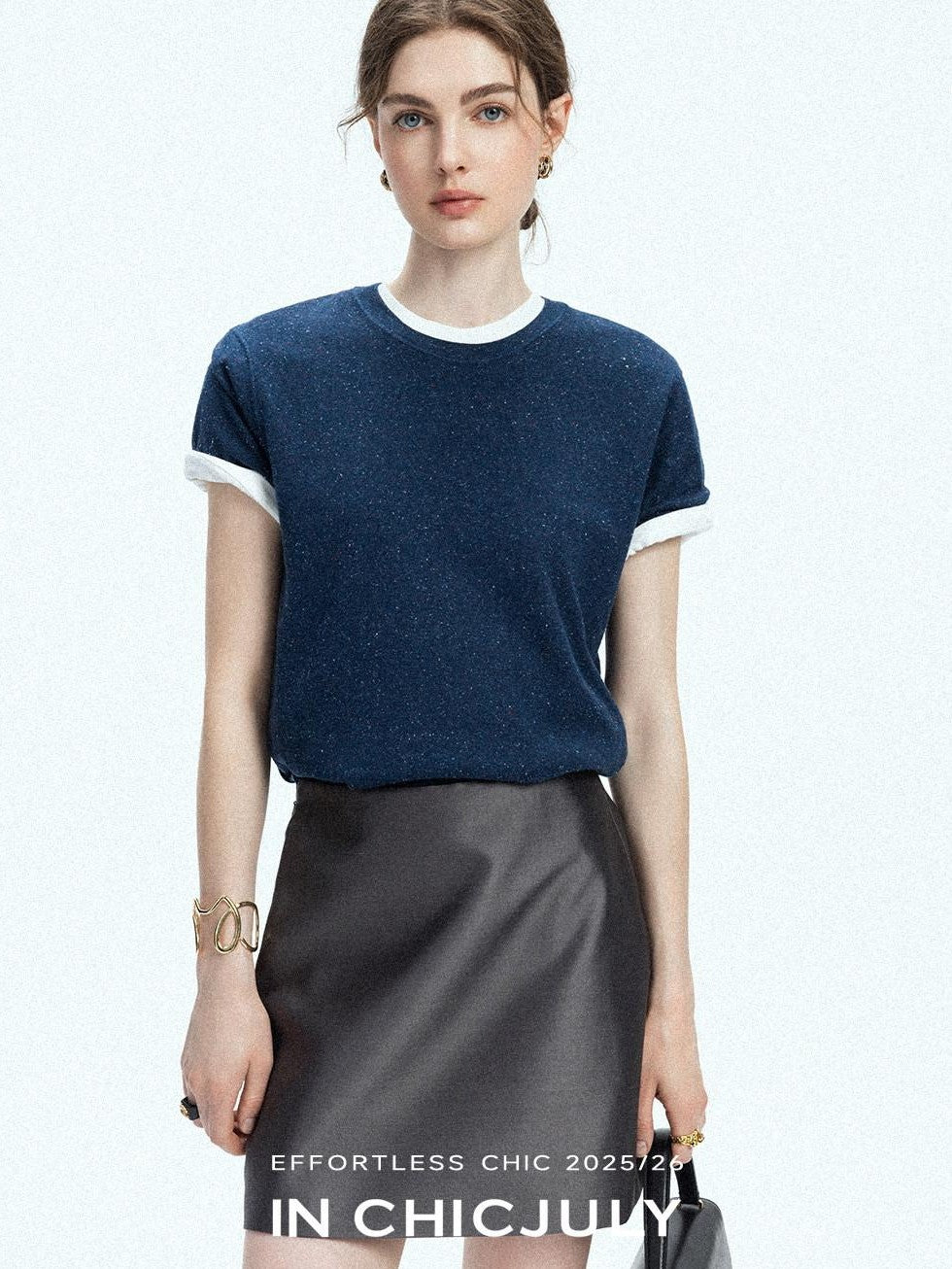 chicjuly Slub Knit Breathable Uv Protection Women's Hemp Cotton Short Sleeve T-shirts