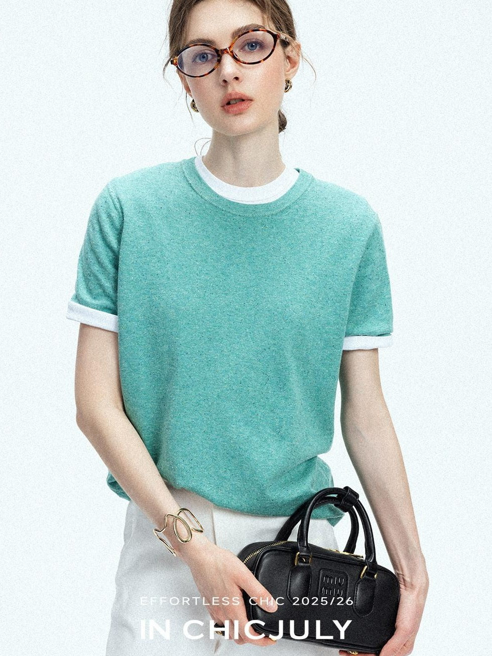 chicjuly Slub Knit Breathable Uv Protection Women's Hemp Cotton Short Sleeve T-shirts