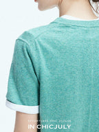 chicjuly Slub Knit Breathable Uv Protection Women's Hemp Cotton Short Sleeve T-shirts