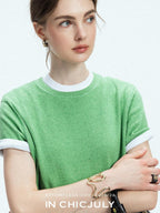 chicjuly Slub Knit Breathable Uv Protection Women's Hemp Cotton Short Sleeve T-shirts