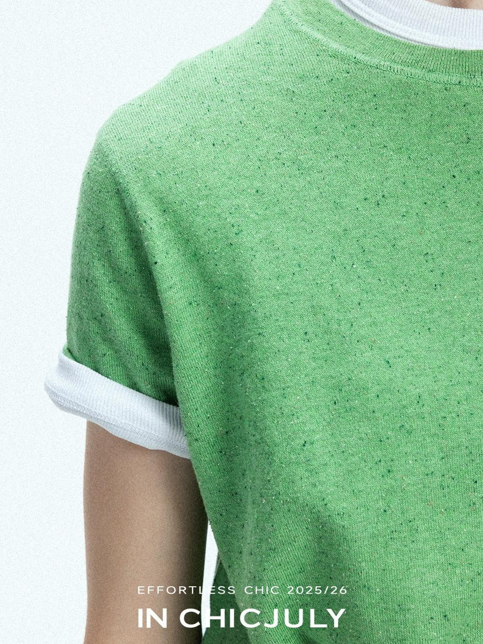 chicjuly Slub Knit Breathable Uv Protection Women's Hemp Cotton Short Sleeve T-shirts