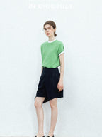 chicjuly Slub Knit Breathable Uv Protection Women's Hemp Cotton Short Sleeve T-shirts