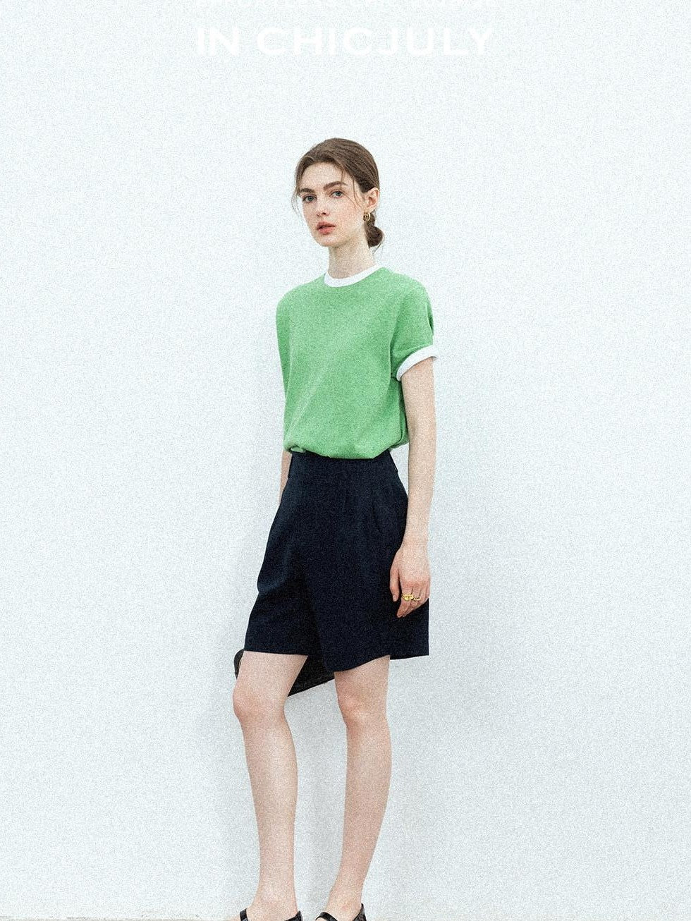 chicjuly Slub Knit Breathable Uv Protection Women's Hemp Cotton Short Sleeve T-shirts