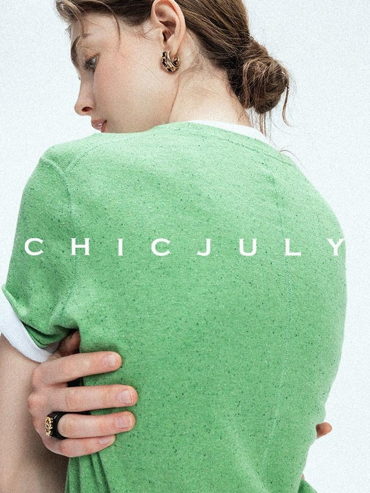 chicjuly Slub Knit Breathable Uv Protection Women's Hemp Cotton Short Sleeve T-shirts
