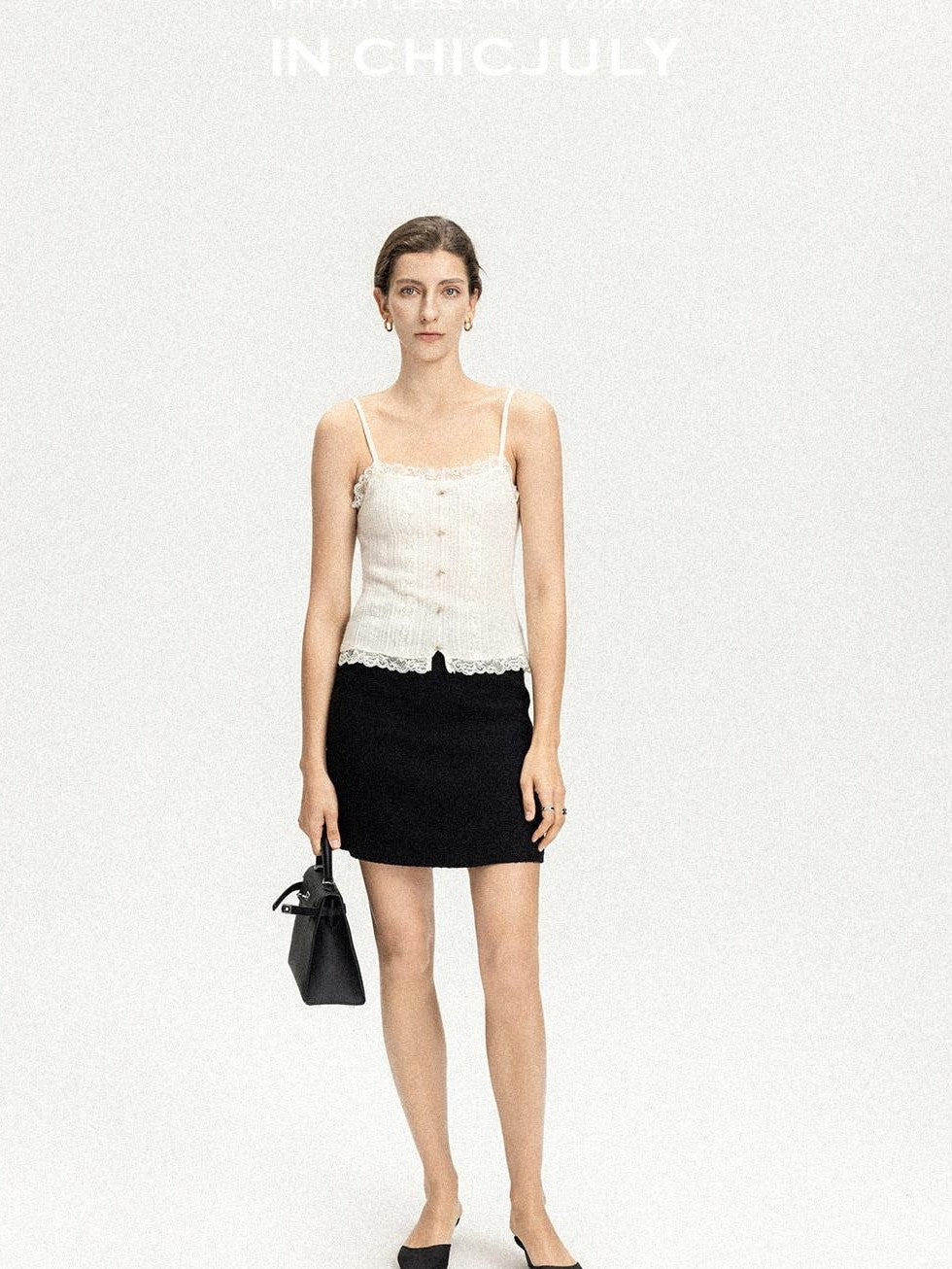 chicjuly Solid Color Lace Patchwork Special Craft Women's Pure Wool Tank Tops