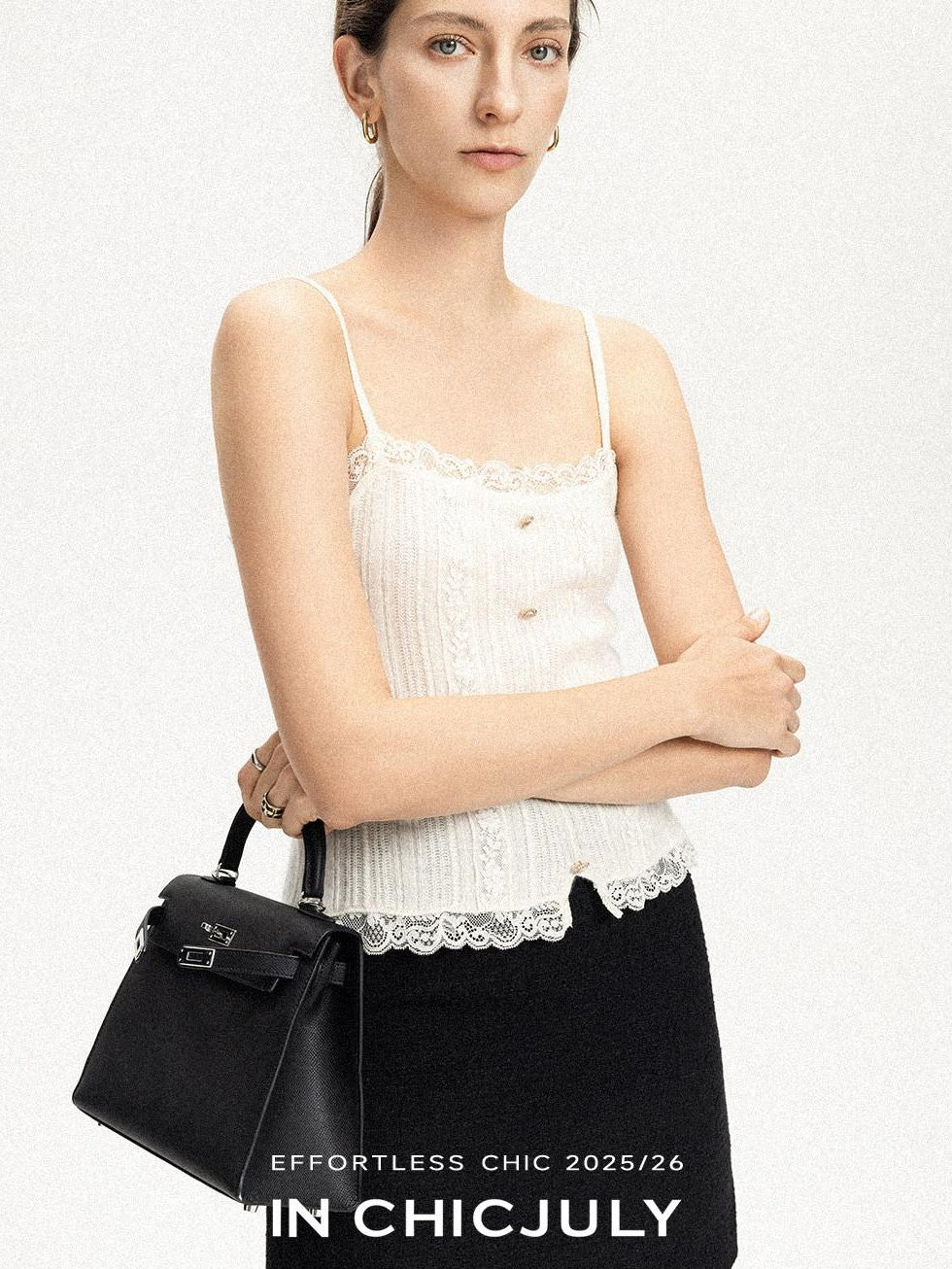 chicjuly Solid Color Lace Patchwork Special Craft Women's Pure Wool Tank Tops