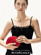 chicjuly Solid Color Lace Patchwork Special Craft Women's Pure Wool Tank Tops