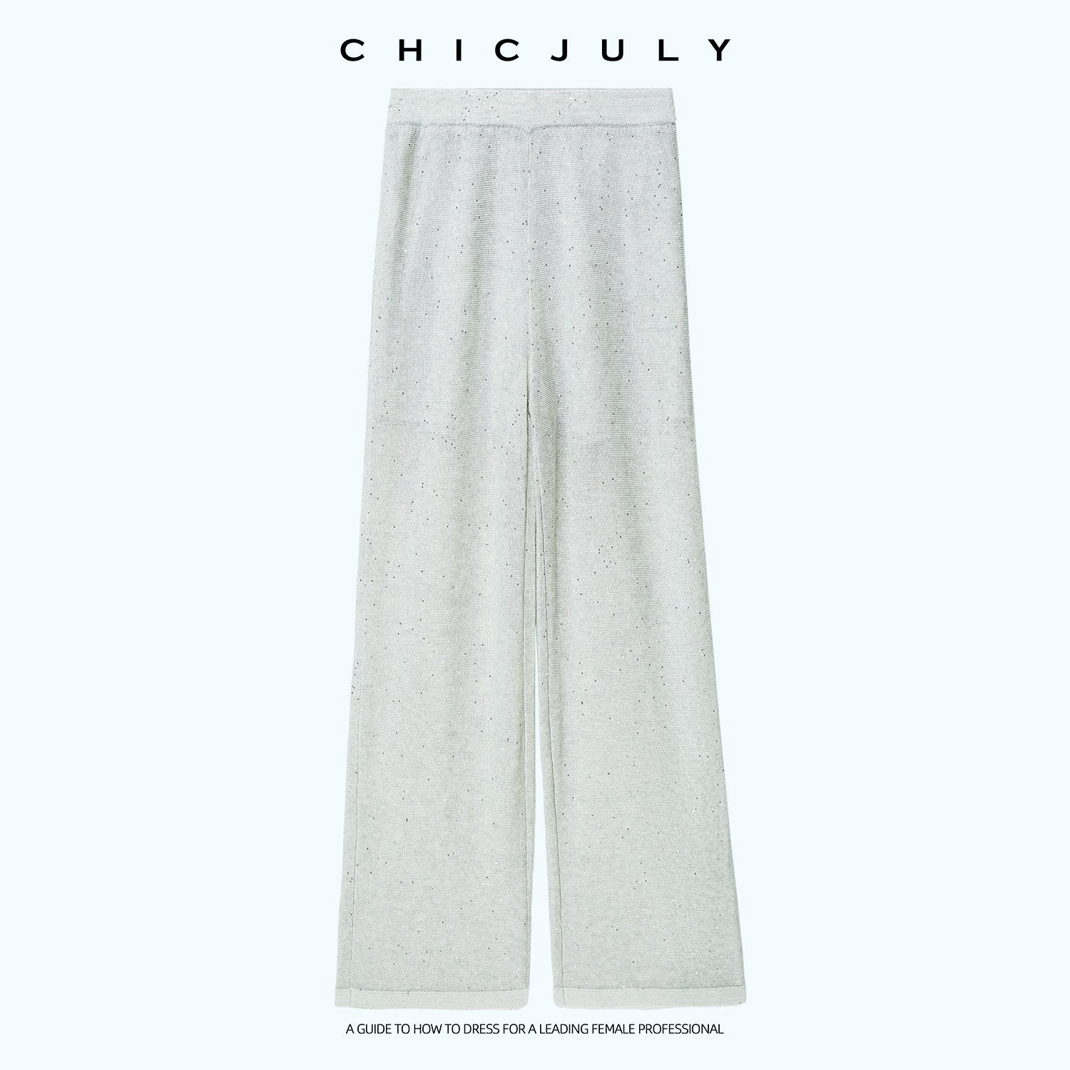 chicjuly Star Sparkle Knit Crewneck Short Sleeve Women's Linen Silk Top & Pants Sets 1038195629659