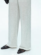 chicjuly Star Sparkle Knit Crewneck Short Sleeve Women's Linen Silk Top & Pants Sets