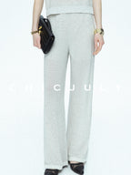 chicjuly Star Sparkle Knit Crewneck Short Sleeve Women's Linen Silk Top & Pants Sets