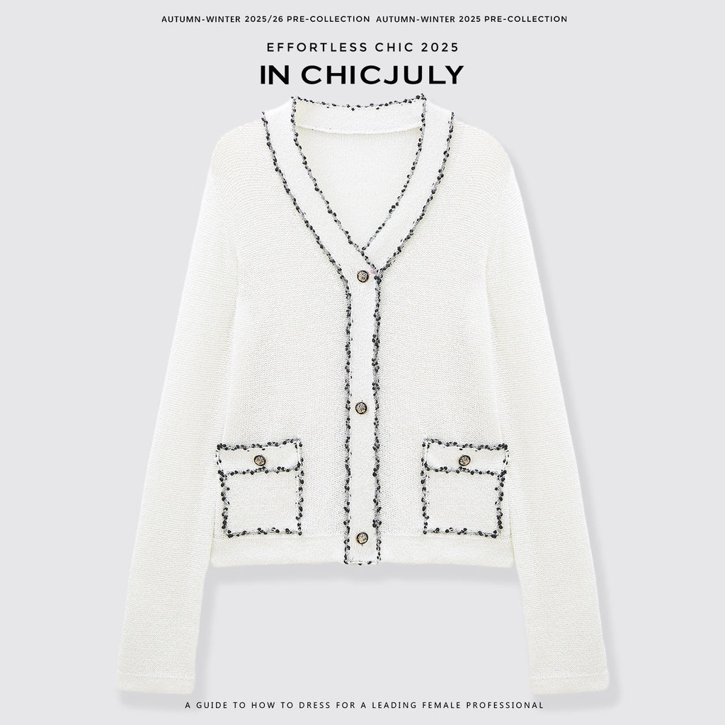 chicjuly Starry Floral Boucle Knit Women's Wool Short Button Cardigans 968311003552