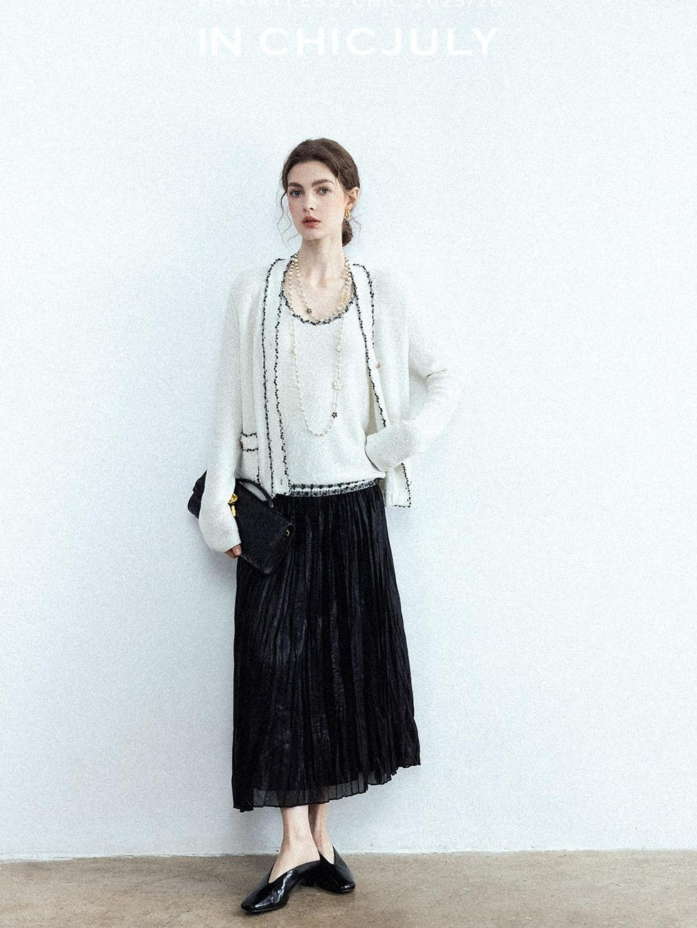 chicjuly Starry Floral Boucle Knit Women's Wool Short Button Cardigans