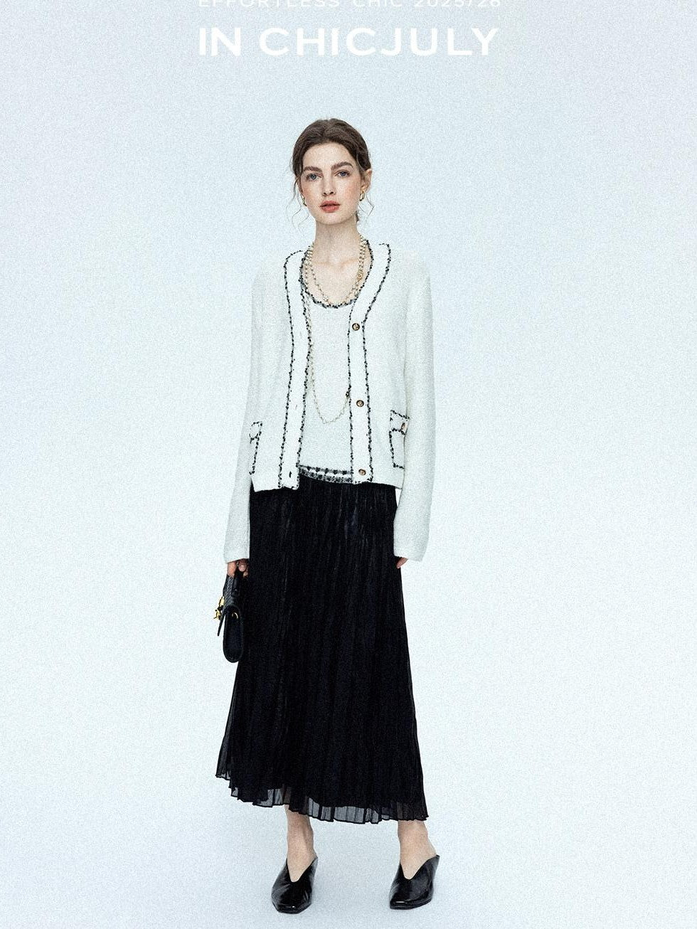 chicjuly Starry Floral Boucle Knit Women's Wool Short Button Cardigans