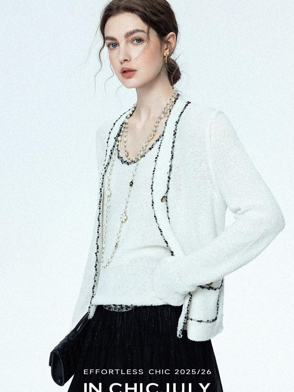 chicjuly Starry Floral Boucle Knit Women's Wool Short Button Cardigans