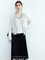 chicjuly Starry Floral Boucle Knit Women's Wool Short Button Cardigans