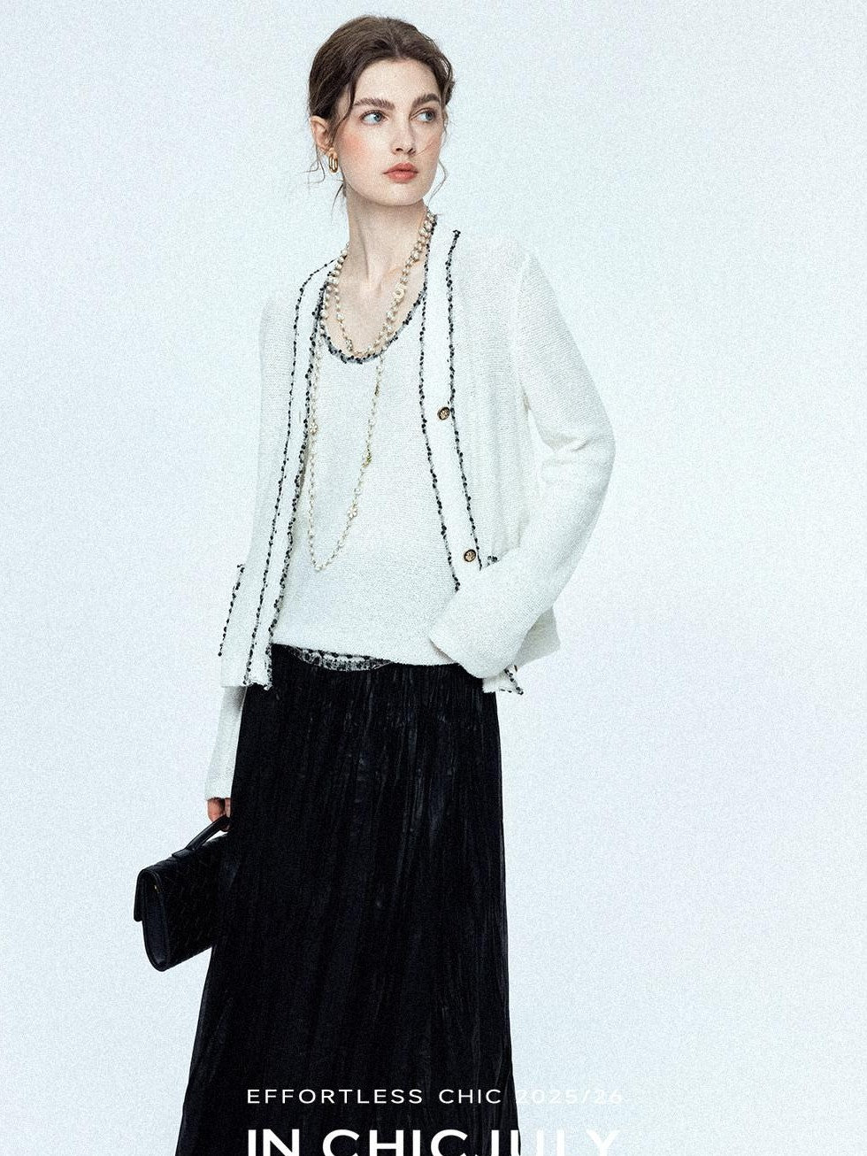 chicjuly Starry Floral Boucle Knit Women's Wool Short Button Cardigans