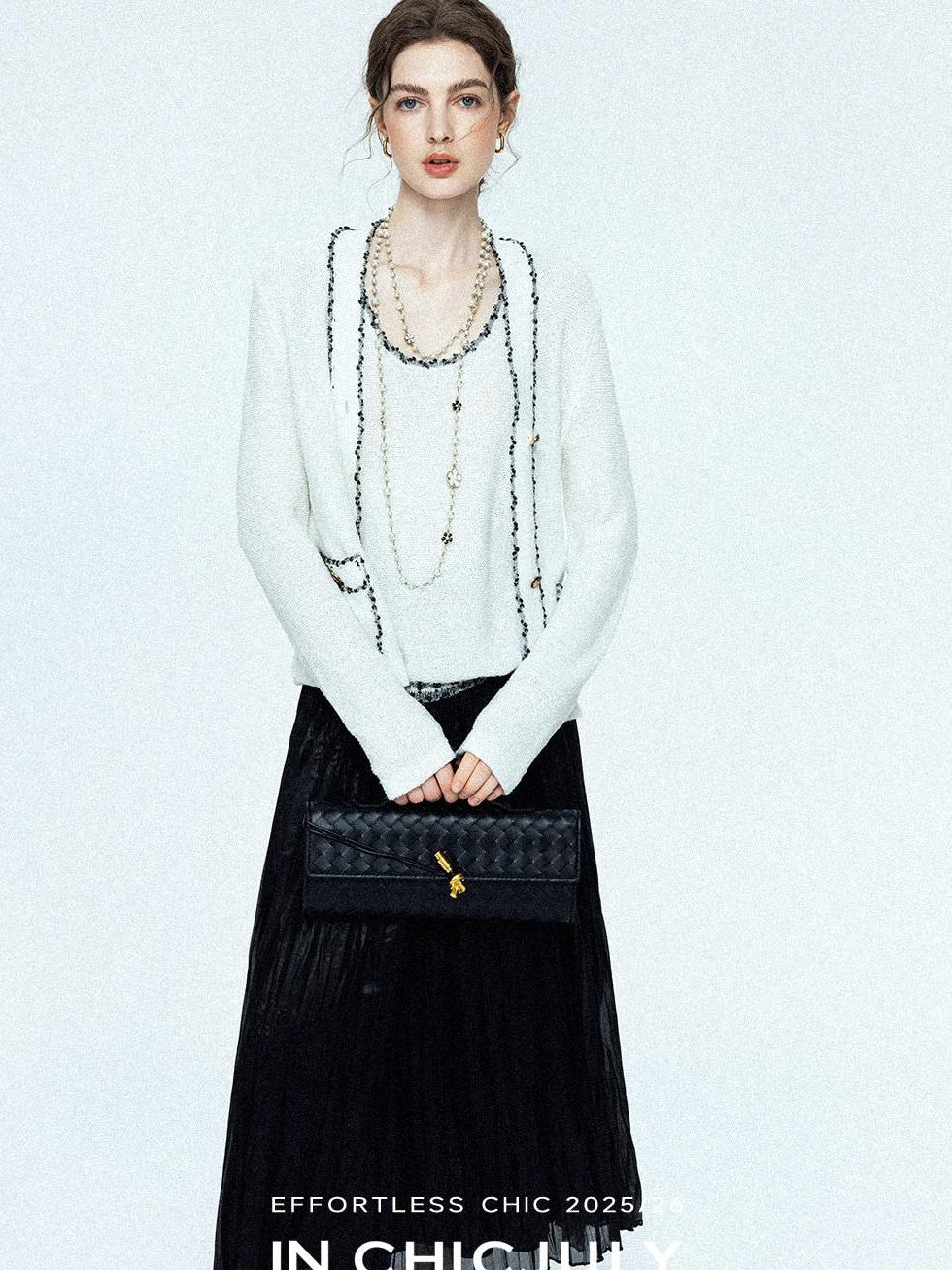 chicjuly Starry Floral Boucle Knit Women's Wool Short Button Cardigans