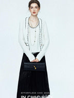 chicjuly Starry Floral Boucle Knit Women's Wool Short Button Cardigans