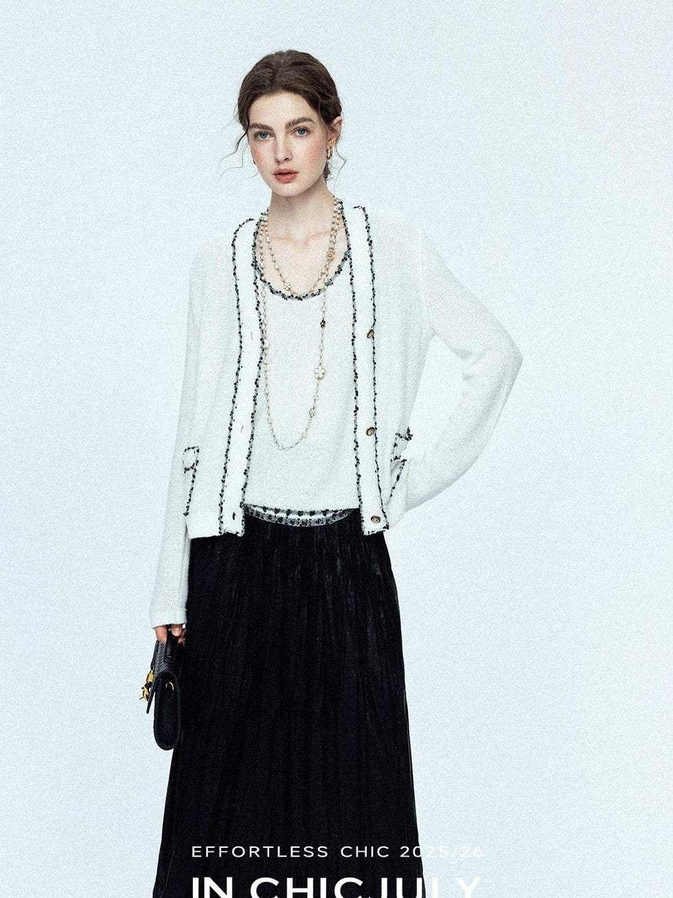 chicjuly Starry Floral Boucle Knit Women's Wool Short Button Cardigans