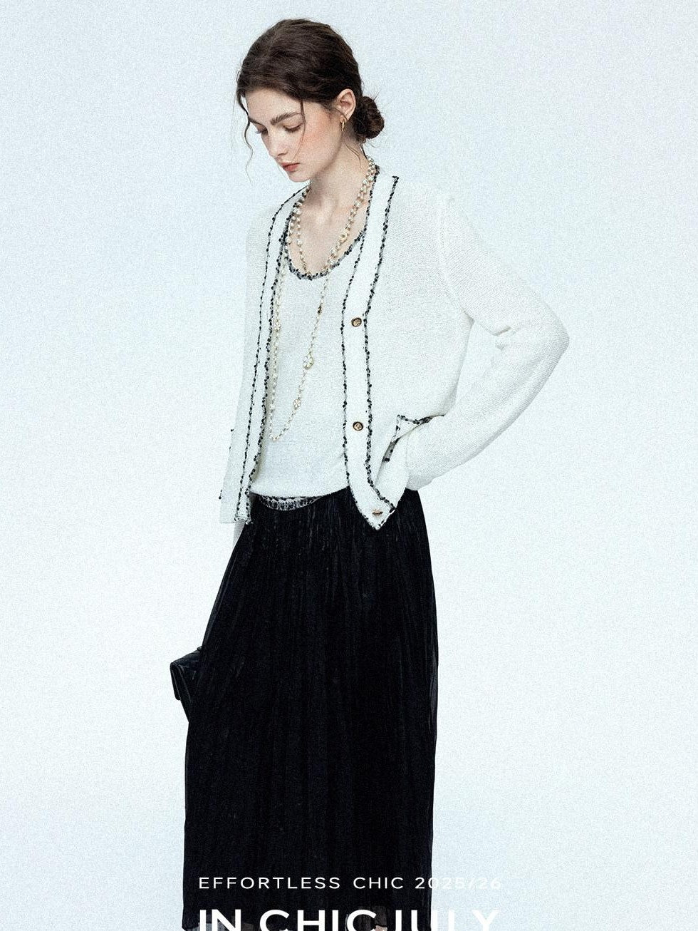 chicjuly Starry Floral Boucle Knit Women's Wool Short Button Cardigans
