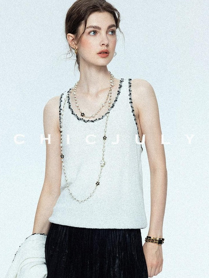 chicjuly Starry Floral Boucle Knit Women's Wool Short Button Cardigans