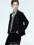 chicjuly Starry Floral Boucle Knit Women's Wool Short Button Cardigans