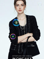 chicjuly Starry Floral Boucle Knit Women's Wool Short Button Cardigans