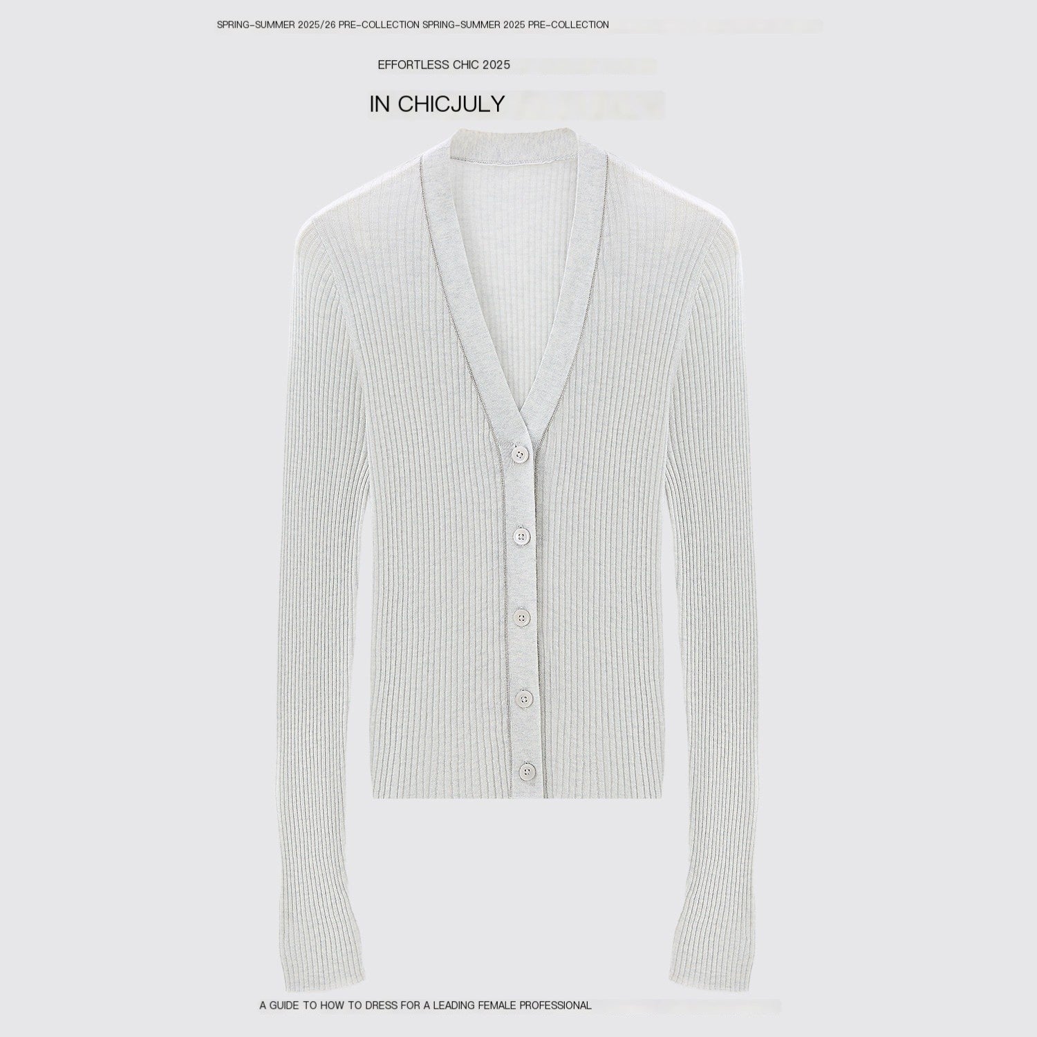 chicjuly Starry Lurex Beaded V-neck Exposed Collarbone Short Slim Women's Wool Cardigans 971152483230