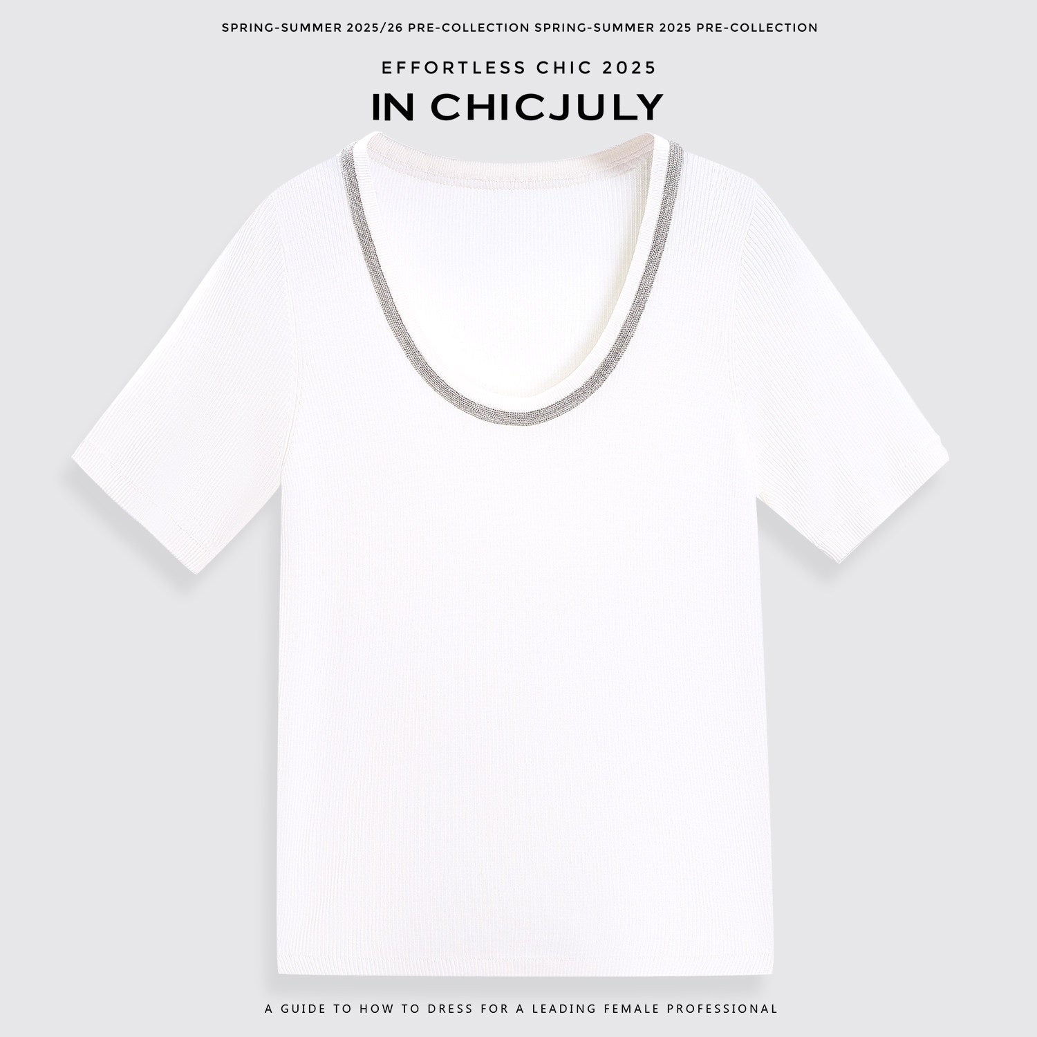 chicjuly Starry Night Jeweled U Neck Knit Women's Silk Wool Blend Short Sleeve T-shirts 935667123610