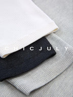 chicjuly Starry Night Jeweled U Neck Knit Women's Silk Wool Blend Short Sleeve T-shirts