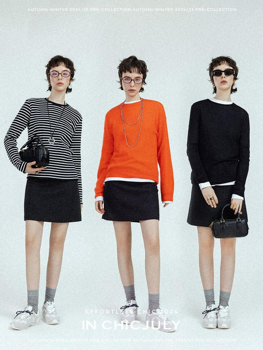 chicjuly Subtle Striped Textured High Waist A Line Women's Wool Acetate Mini Skirts