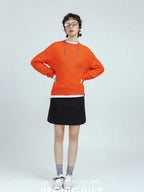chicjuly Subtle Striped Textured High Waist A Line Women's Wool Acetate Mini Skirts