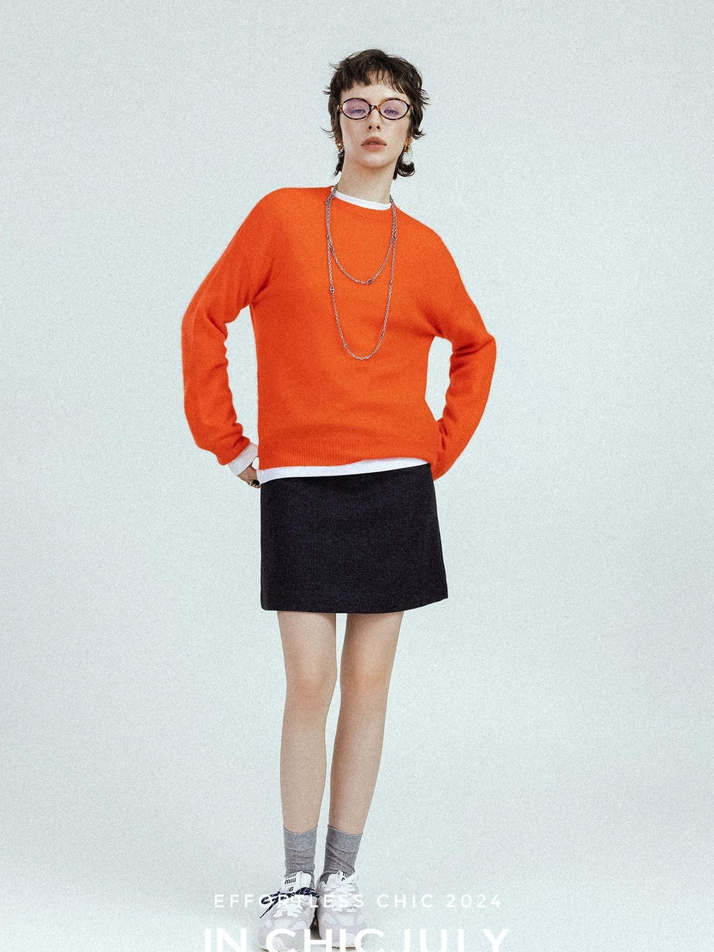 chicjuly Subtle Striped Textured High Waist A Line Women's Wool Acetate Mini Skirts