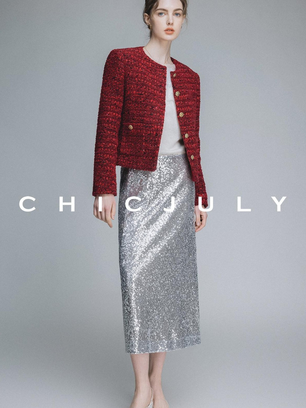 chicjuly Swan Neck Hand Embroidered 3d Floral Mesh Women's Wool Blouses