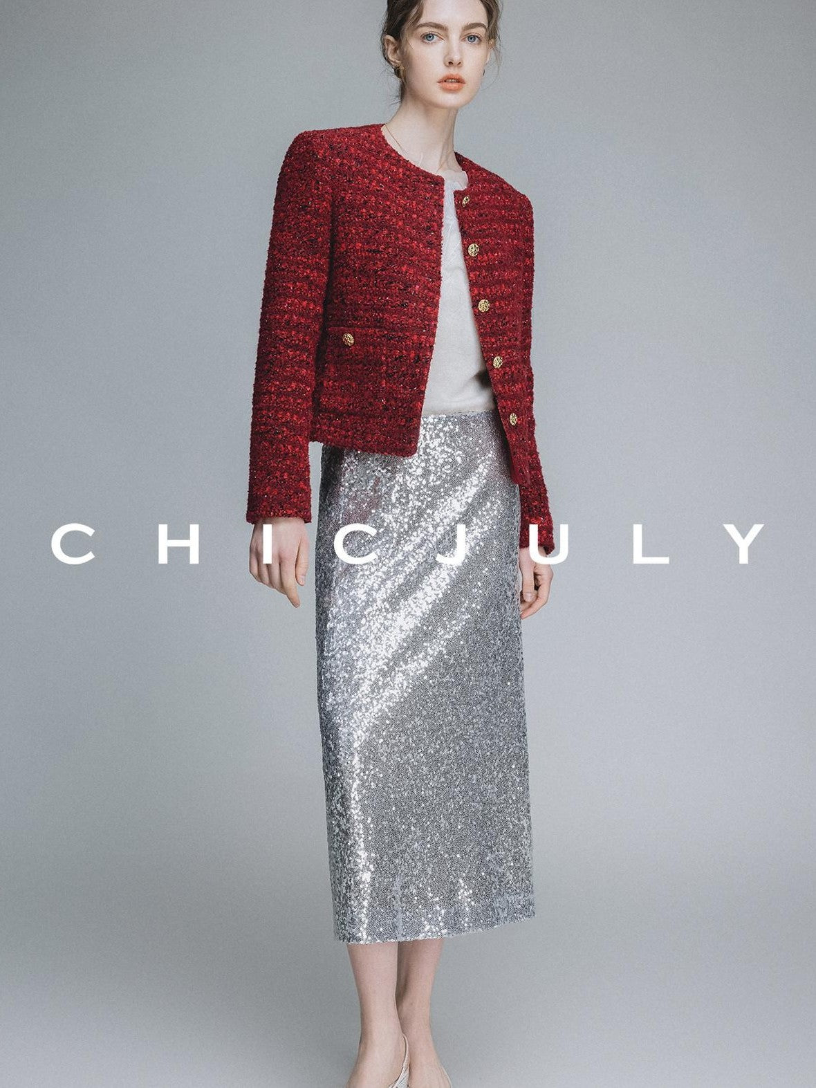 chicjuly Swan Neck Hand Embroidered 3d Floral Mesh Women's Wool Blouses