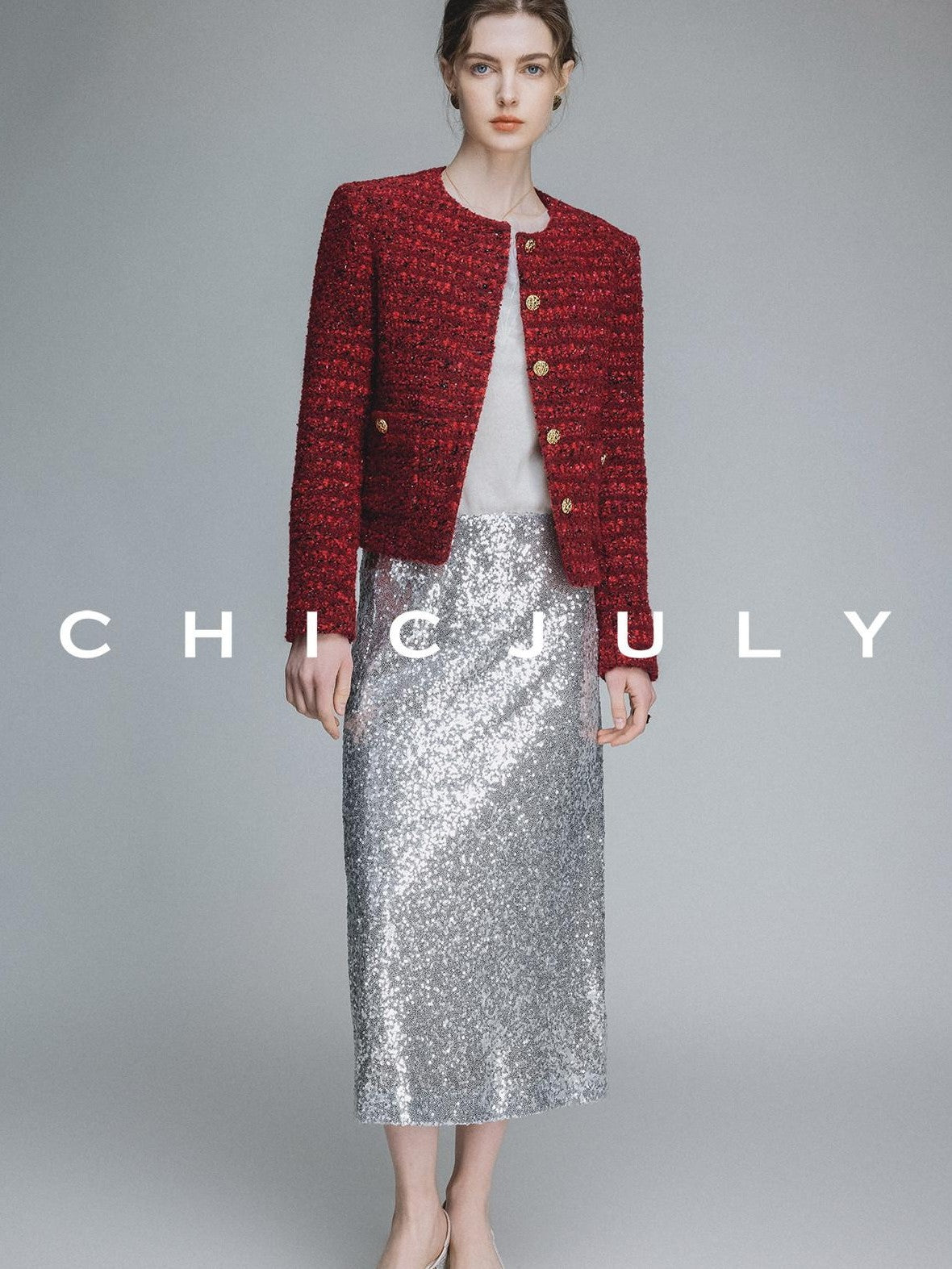 chicjuly Swan Neck Hand Embroidered 3d Floral Mesh Women's Wool Blouses