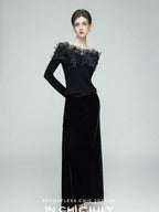 chicjuly Swan Neck Hand Embroidered 3d Floral Mesh Women's Wool Blouses