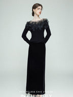 chicjuly Swan Neck Hand Embroidered 3d Floral Mesh Women's Wool Blouses