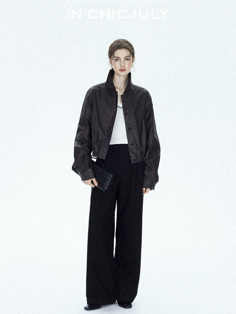 chicjuly Tailored Tapered Non Iron High Waist Women's Wool Lyocell Blend Wide-leg Pants