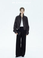 chicjuly Tailored Tapered Non Iron High Waist Women's Wool Lyocell Blend Wide-leg Pants