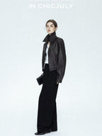 chicjuly Tailored Tapered Non Iron High Waist Women's Wool Lyocell Blend Wide-leg Pants