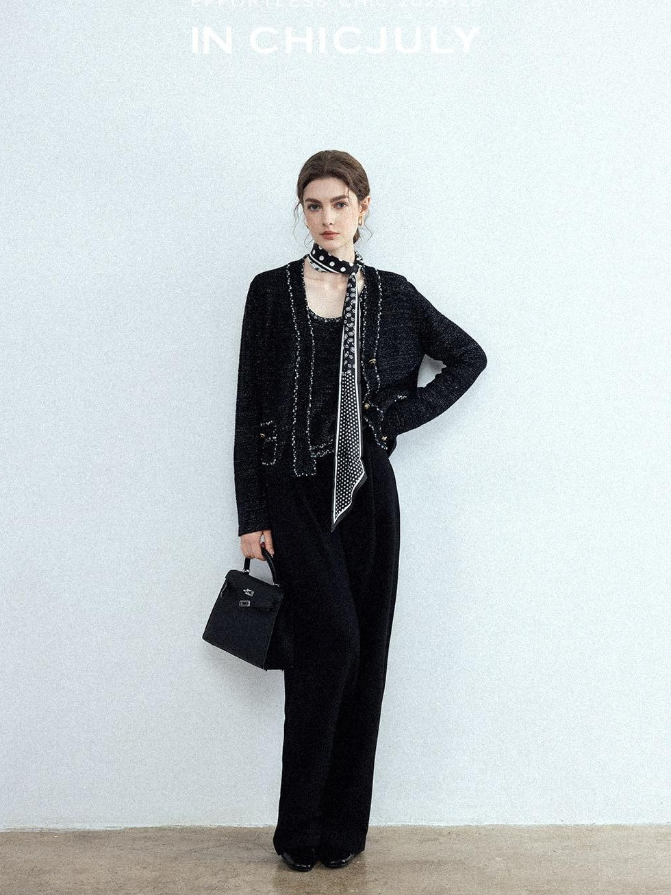 chicjuly Tailored Tapered Non Iron High Waist Women's Wool Lyocell Blend Wide-leg Pants
