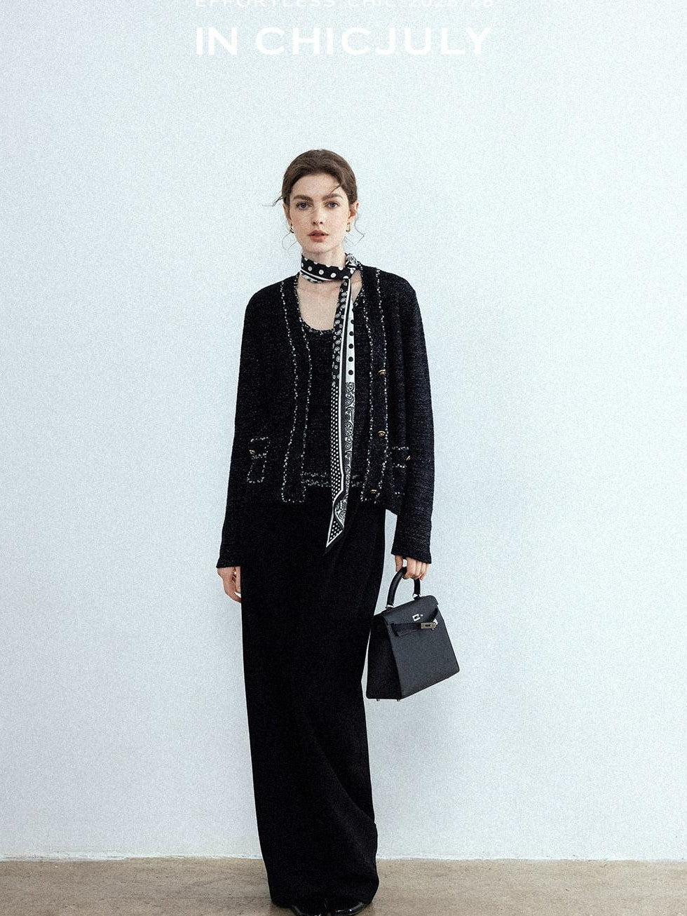 chicjuly Tailored Tapered Non Iron High Waist Women's Wool Lyocell Blend Wide-leg Pants