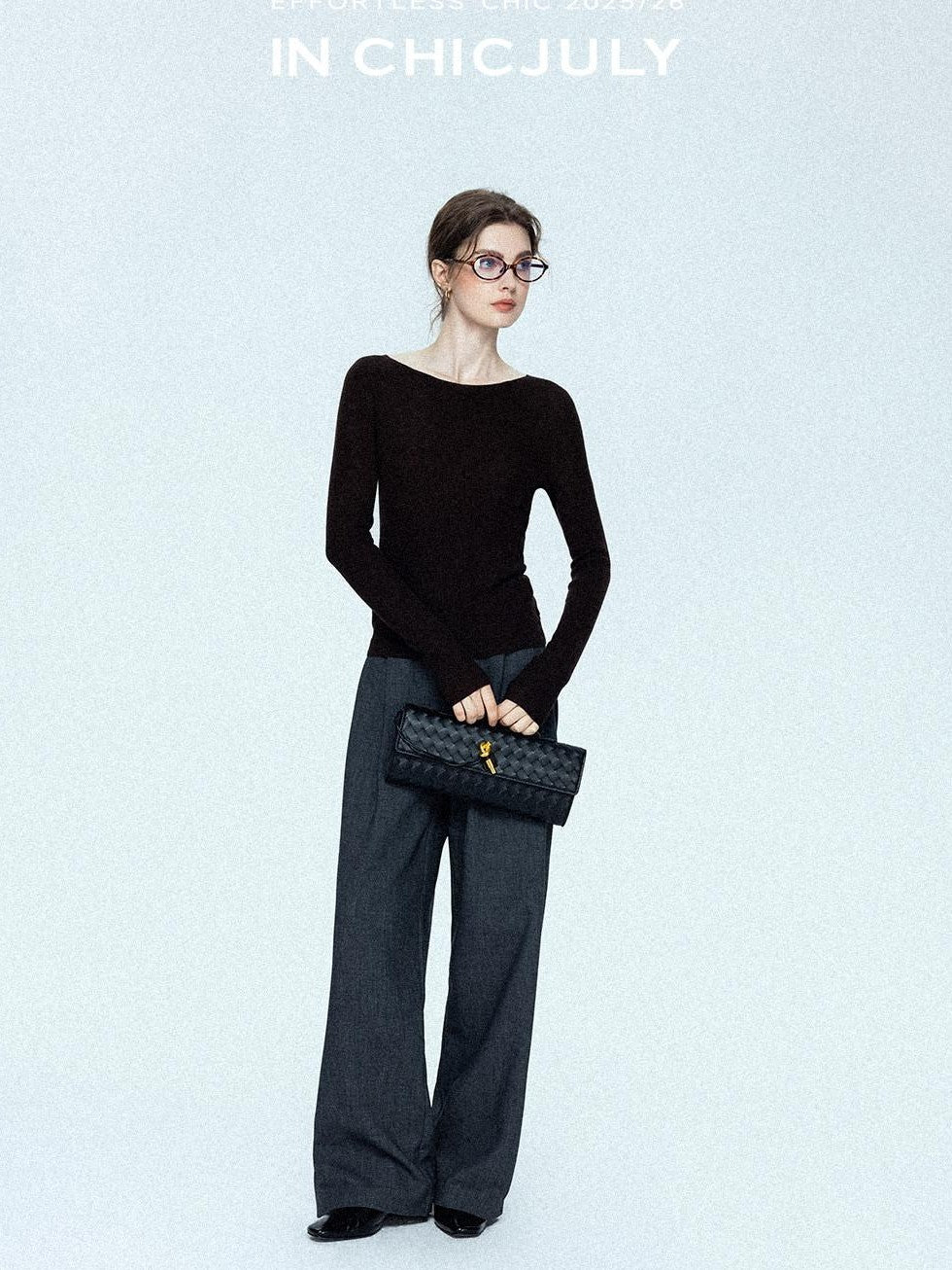 chicjuly Tailored Tapered Non Iron High Waist Women's Wool Lyocell Blend Wide-leg Pants