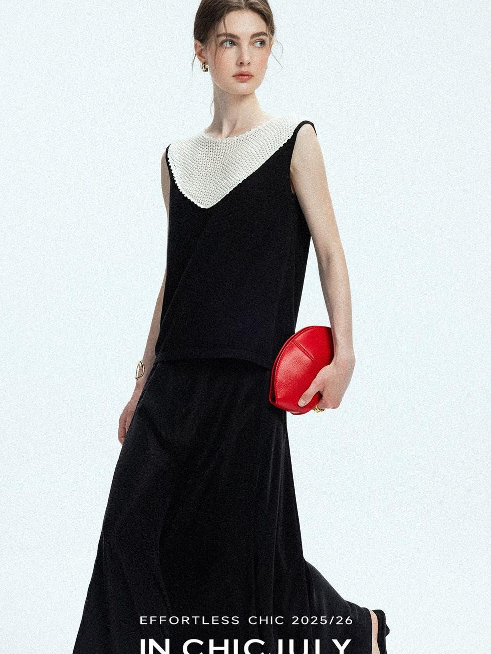 chicjuly Textured Breathable Colorblock Patchwork Women's Lyocell Cotton Blouses