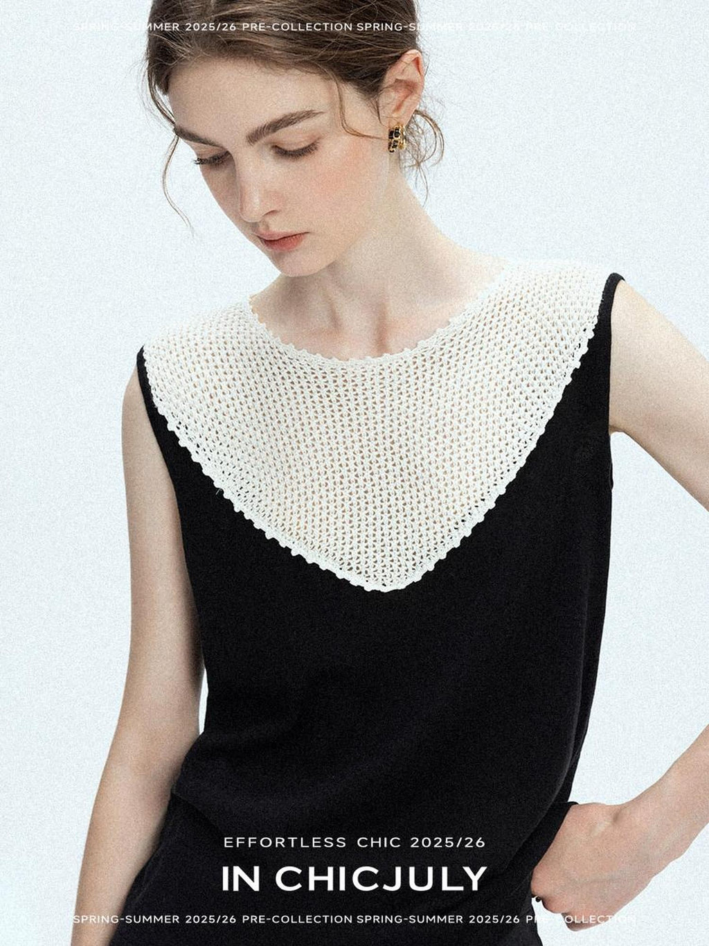 chicjuly Textured Breathable Colorblock Patchwork Women's Lyocell Cotton Blouses