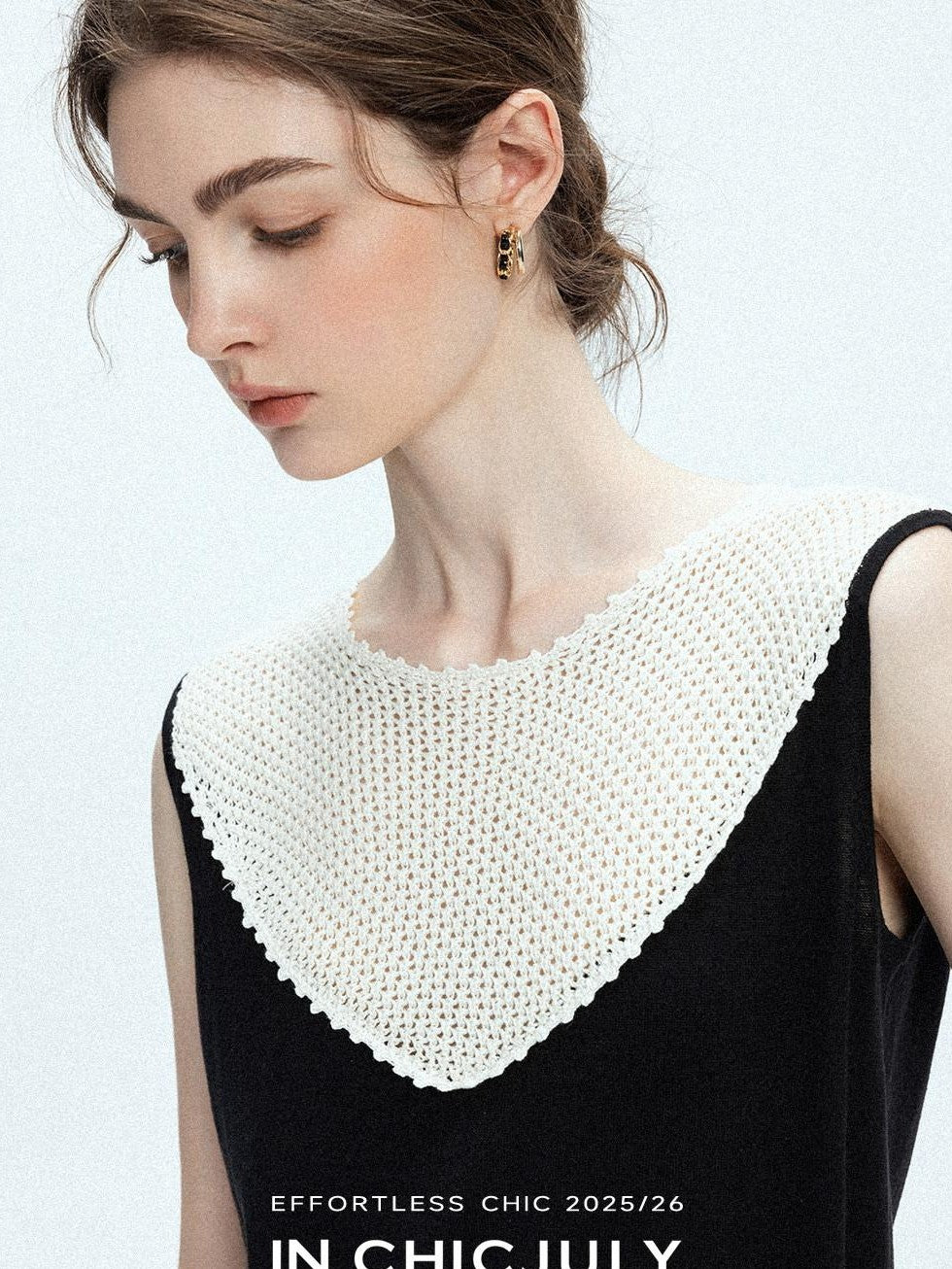 chicjuly Textured Breathable Colorblock Patchwork Women's Lyocell Cotton Blouses