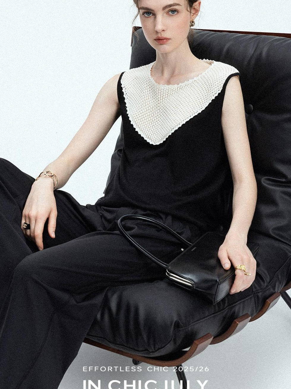 chicjuly Textured Breathable Colorblock Patchwork Women's Lyocell Cotton Blouses