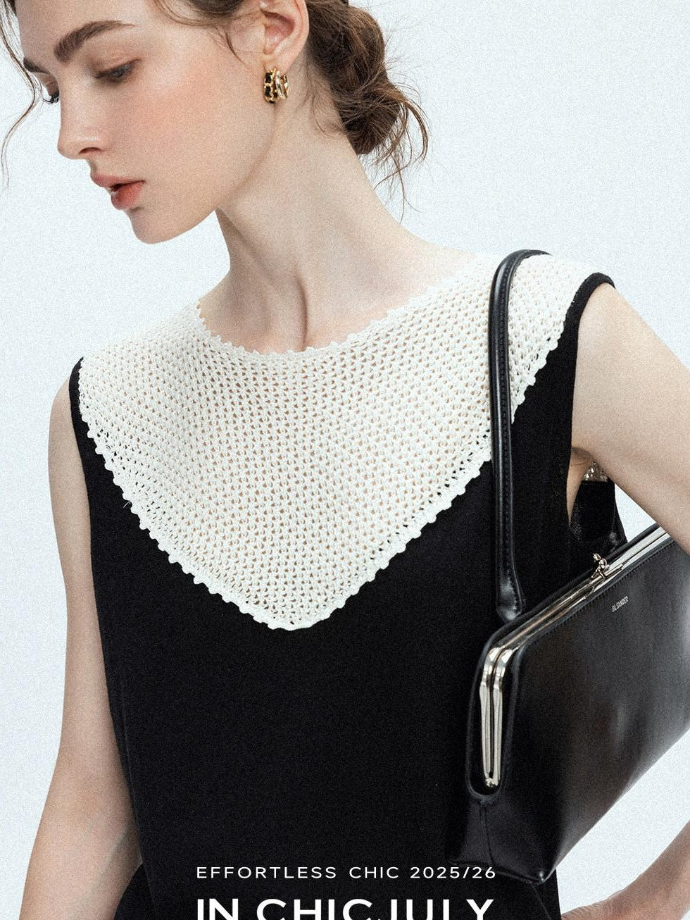 chicjuly Textured Breathable Colorblock Patchwork Women's Lyocell Cotton Blouses