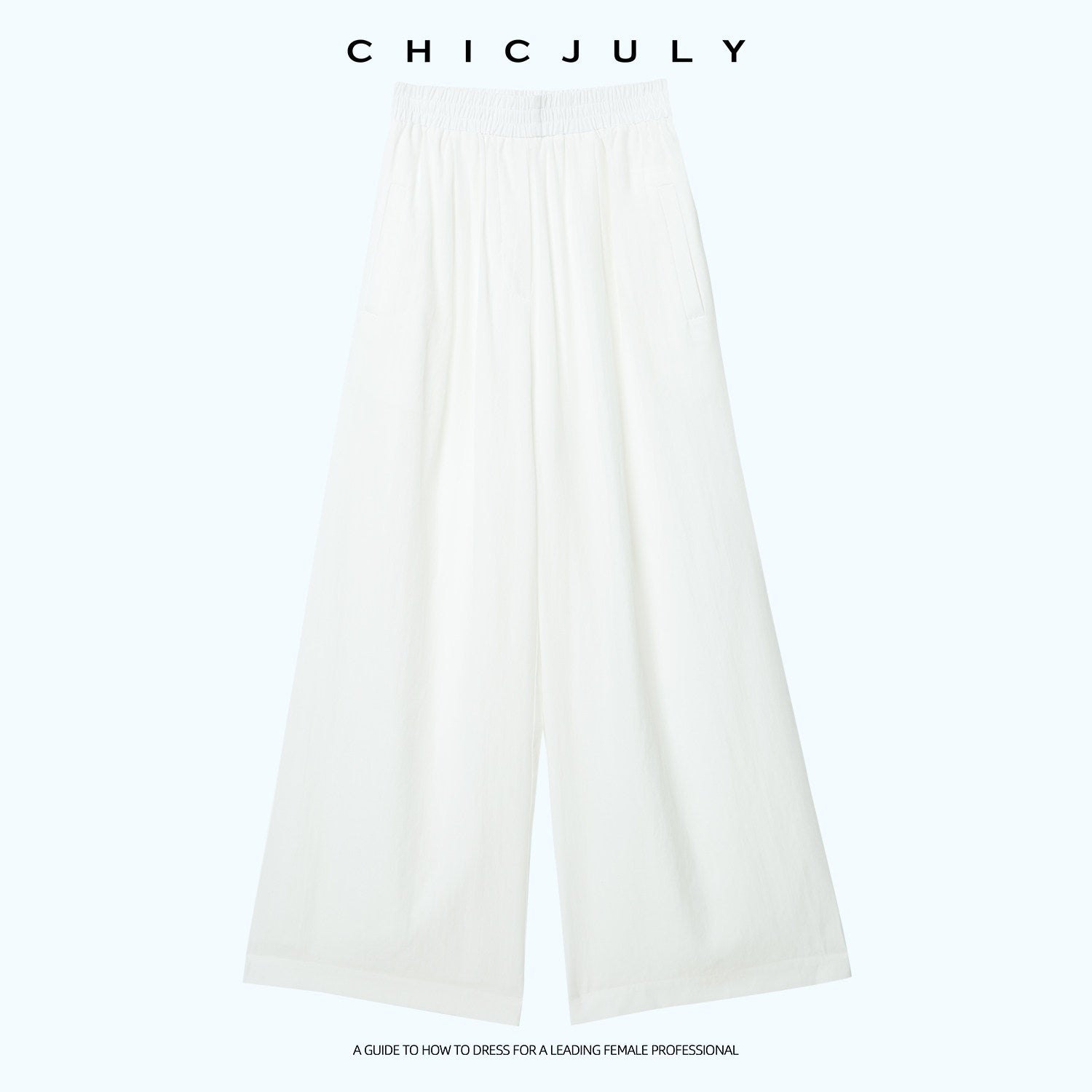 chicjuly Textured Relaxed Irregular Twist Knot Women's Lyocell Wide-leg Pants 1032815189799
